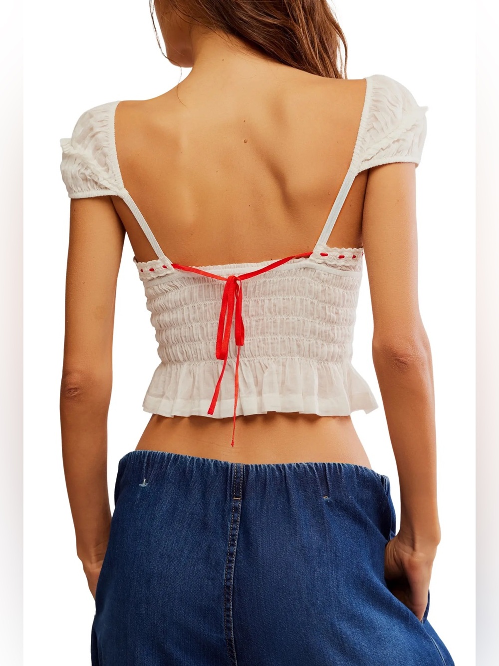 free people Sweet On You Smocked Crop Top